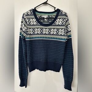 Aeropostale Women Fairy Isle Crew Neck Cotton Blend Sweater Size Large